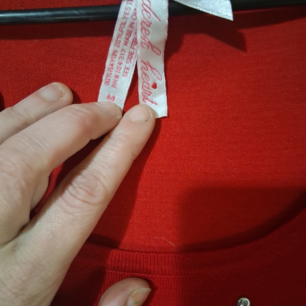 Derek Heart Red Mini Dress with White Accents - Picture 2 of 3